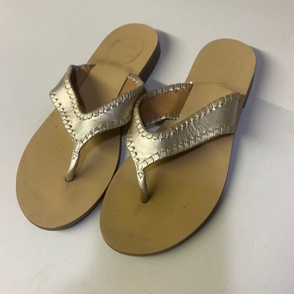 Jack Rogers Shoes - Jack Rogers Size 6 1/2 Flip Flops Gold
